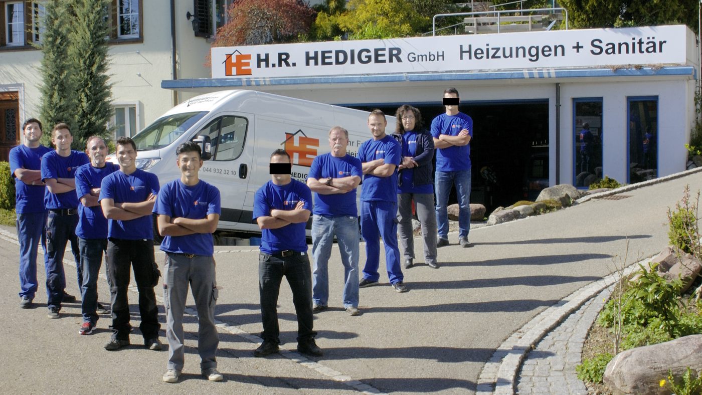 Team der HEDIGER Heizung und Sanitär in Wetzikon im Jahr 2015